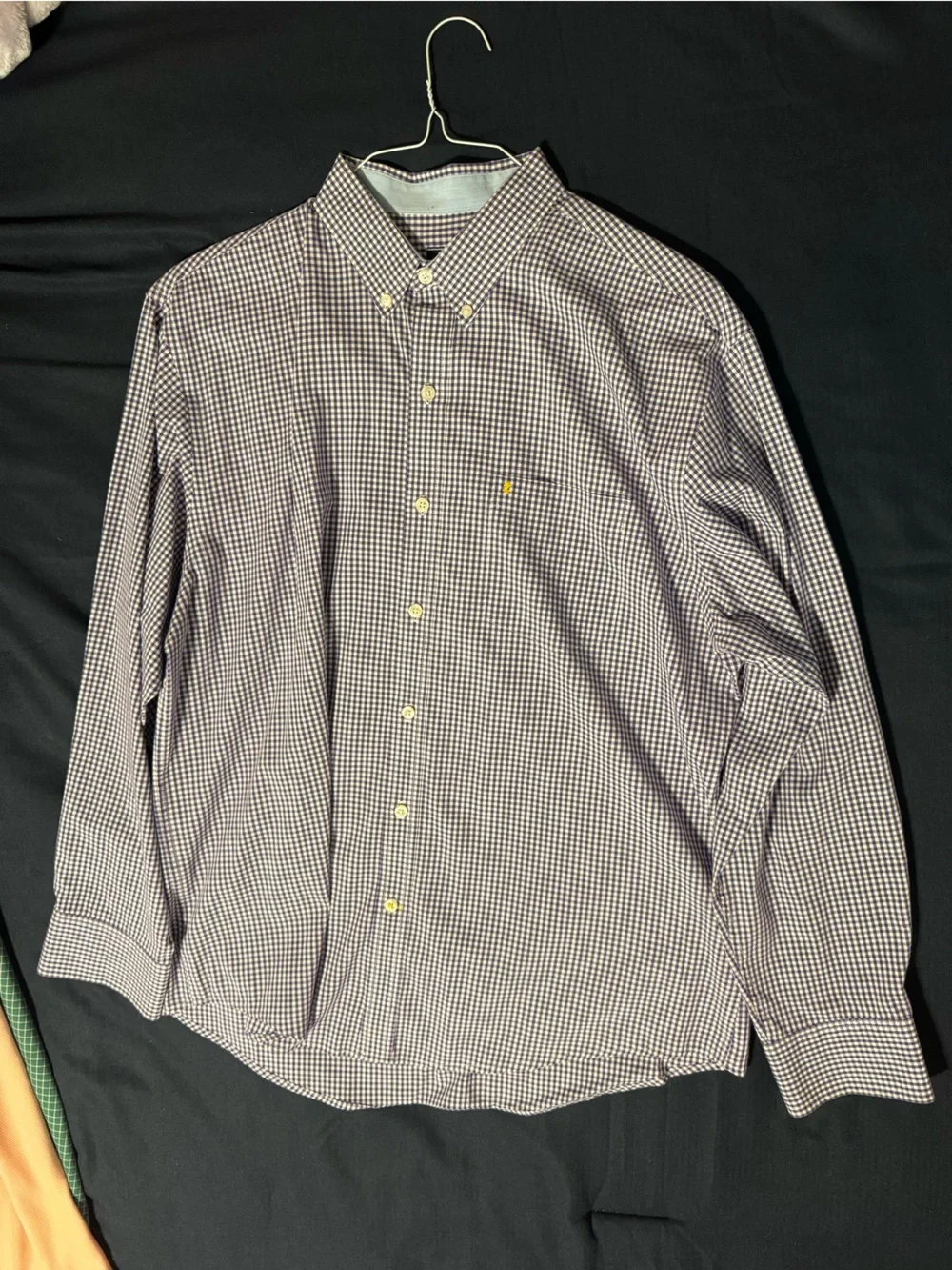 Izod Men's Purple Gingham Button-Down Shirt